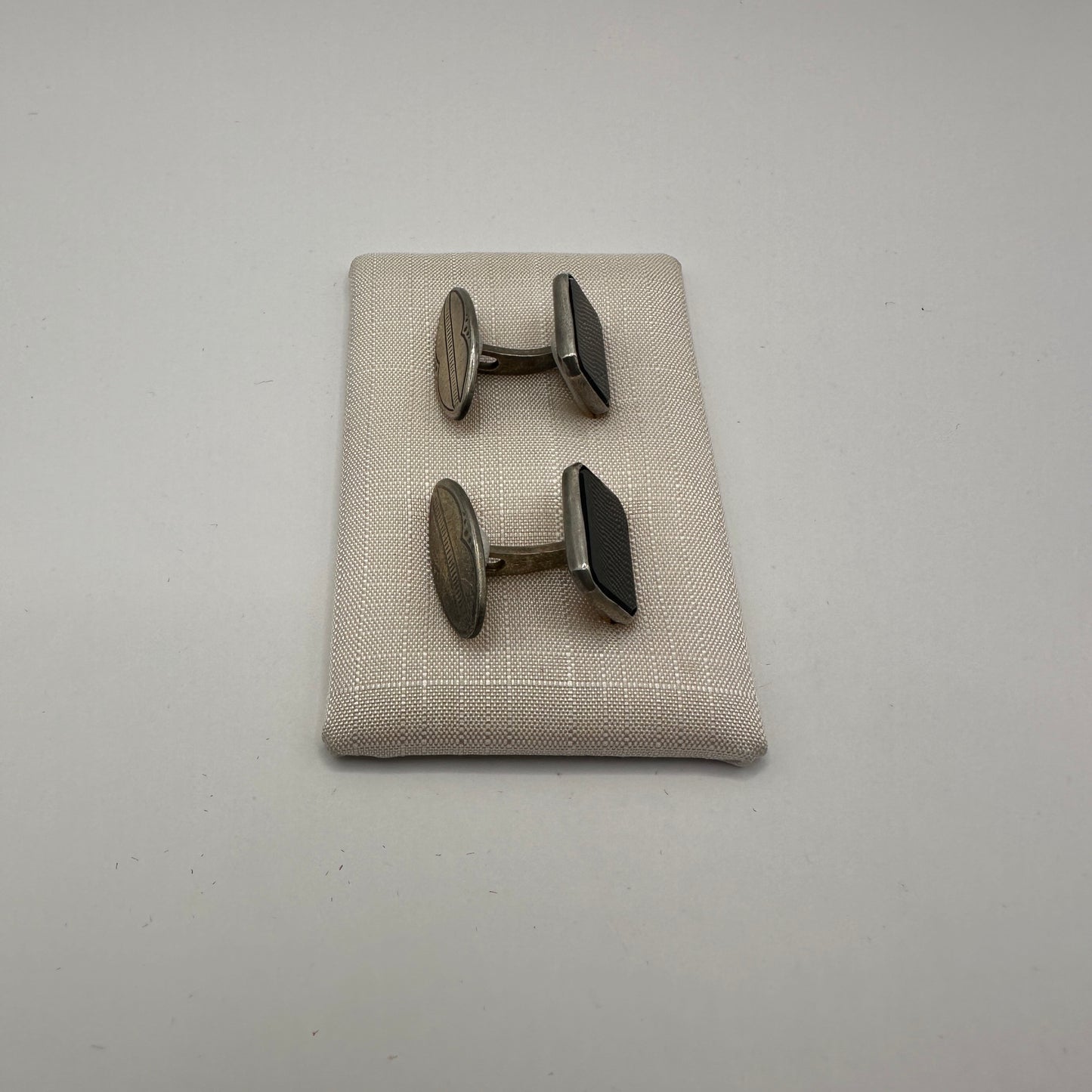 Vintage Manschettenknopf Black Onyx Rectangle von Studio Silvr