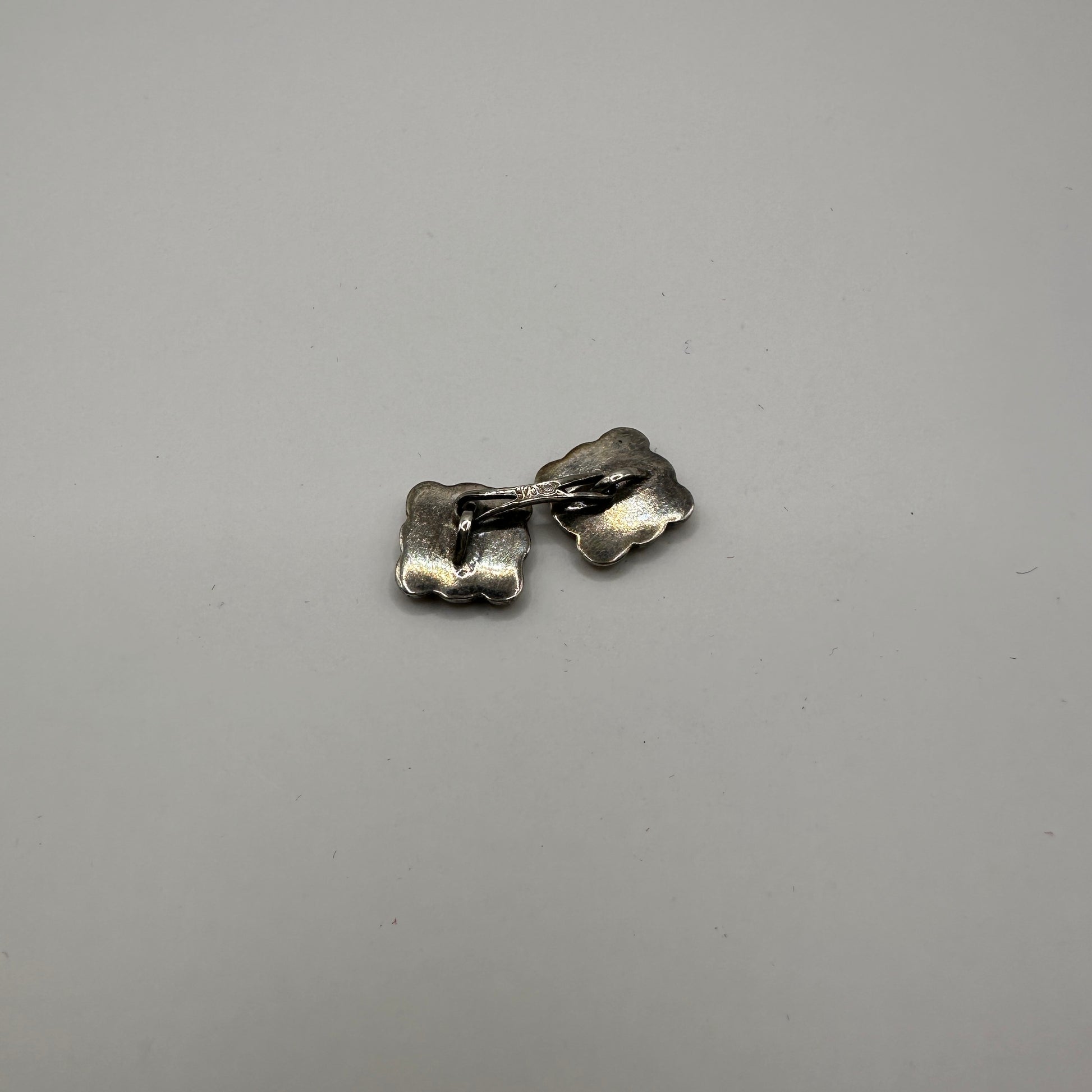 Vintage Manschettenknopf 835er Silber Wellenrelief