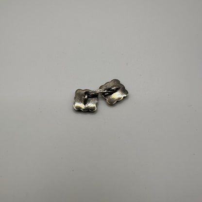 Vintage Manschettenknopf 835er Silber Wellenrelief