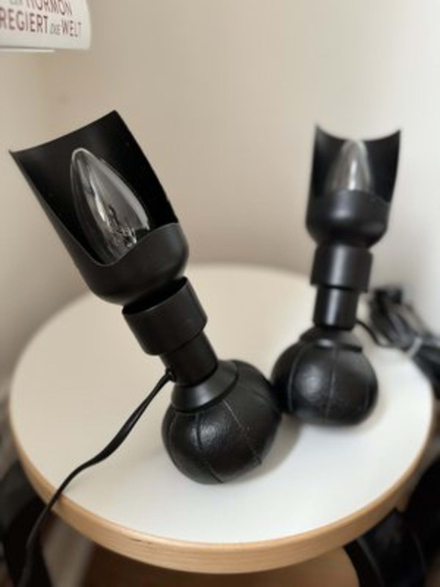 Vintage Tischlampe P600 von Gino Sarfatti für Arteluce, schwarz, Set von 2