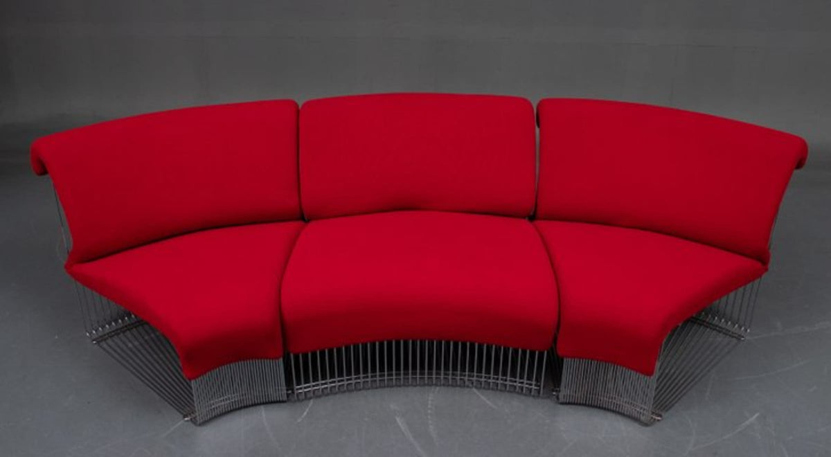 Vintage Lounge-Sessel Pantanova Set von 3 von Verner Panton für Fritz Hansen purpurrot