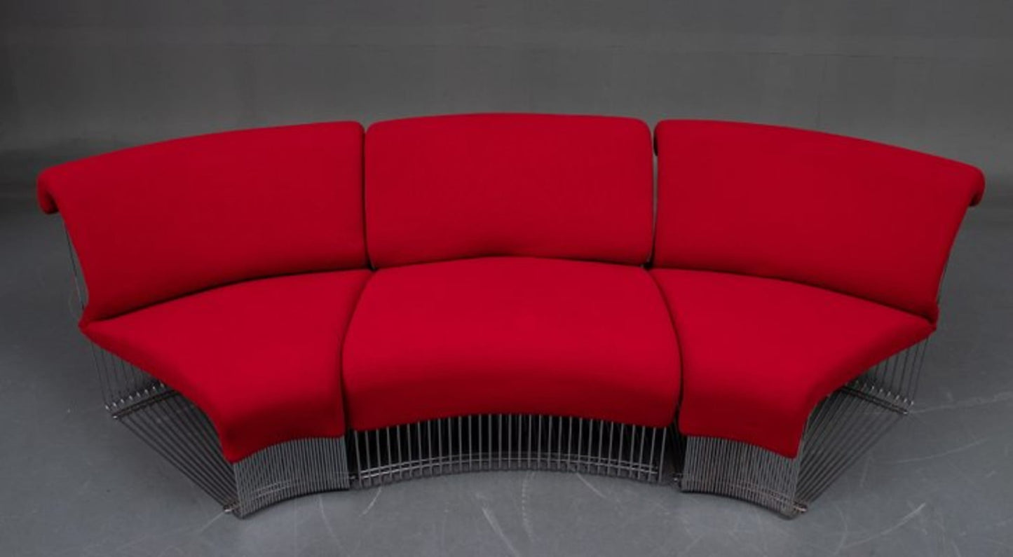 Vintage Lounge-Sessel Pantanova Set von 3 von Verner Panton für Fritz Hansen purpurrot