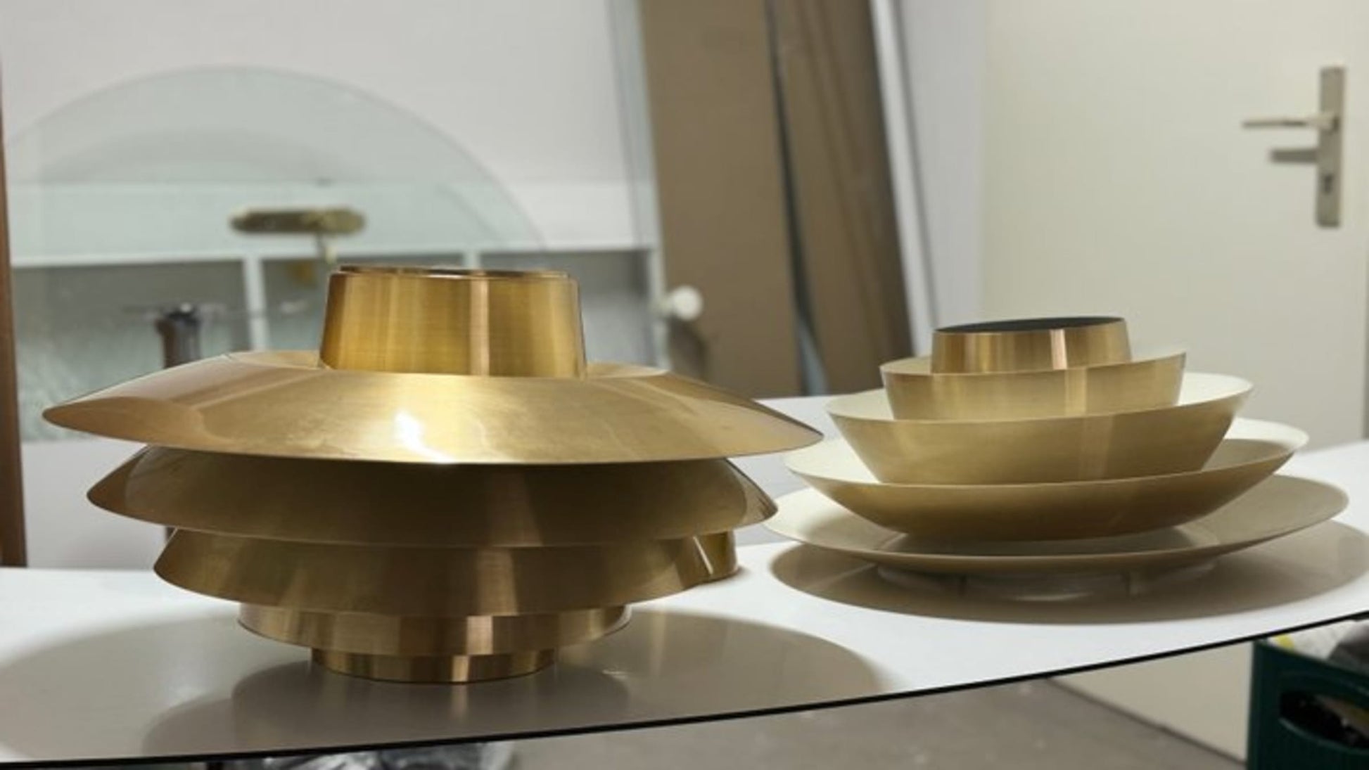 Vintage Deckenleuchte Verona von Svend Middelboe für Nordisk Solar Set von 2 Messing