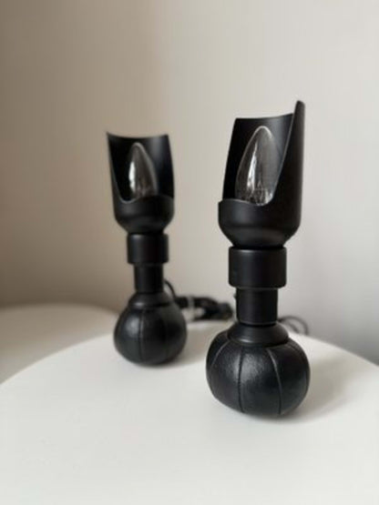 Vintage Tischlampe P600 von Gino Sarfatti für Arteluce, schwarz, Set von 2