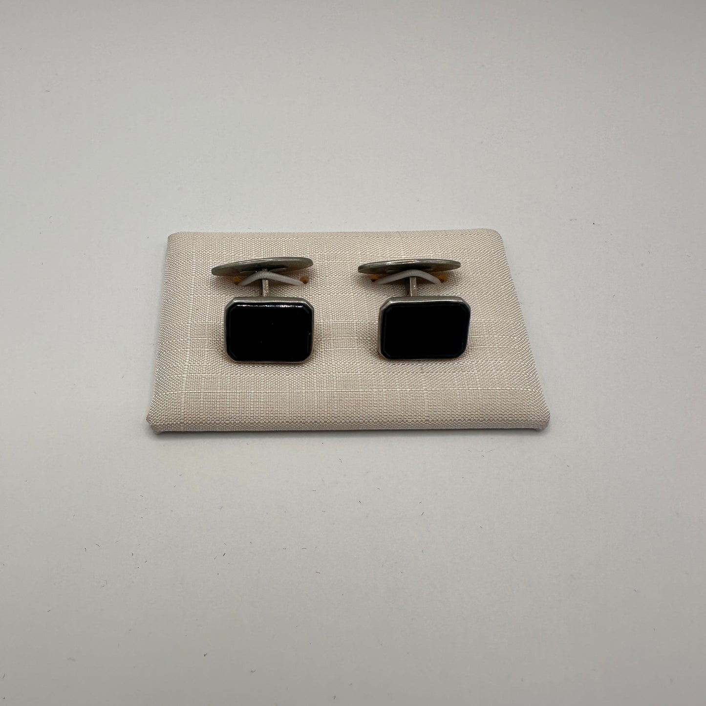 Vintage Manschettenknopf Black Onyx Rectangle von Studio Silvr