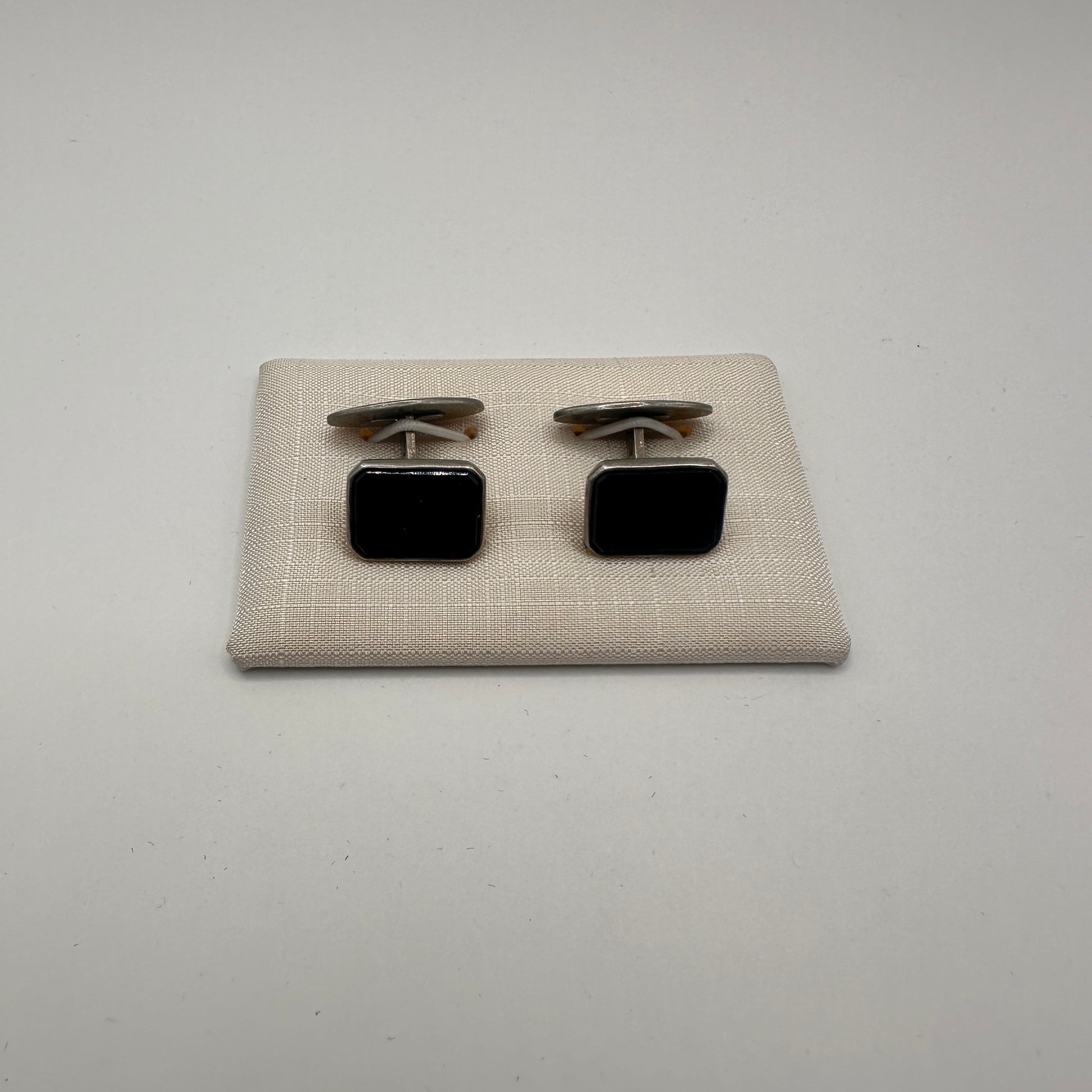 Vintage Manschettenknopf Black Onyx Rectangle von Studio Silvr