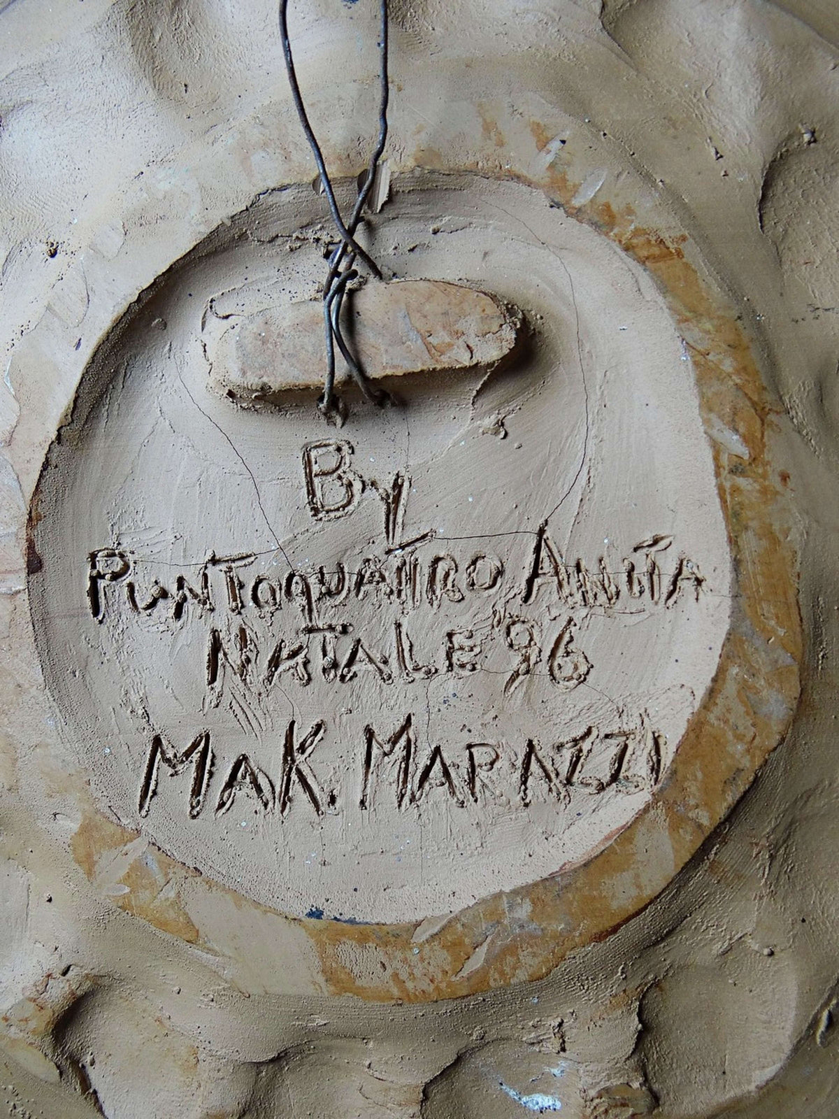 Vintage Wandrelief Sonnengesicht aus Terrakotta von Mak Marazzi