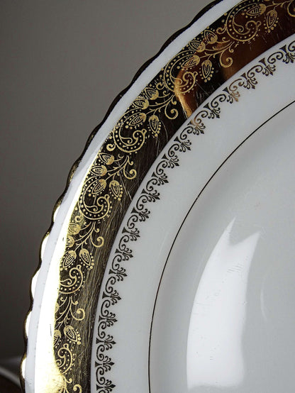 Set von 6 Vintage Teller ADP Royal Limoges mit Golddekor
