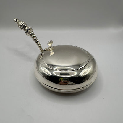 Vintage Silberdose von E.A.R. Frankreich mit ornamentiertem Griff, seltenes Sammlerstück