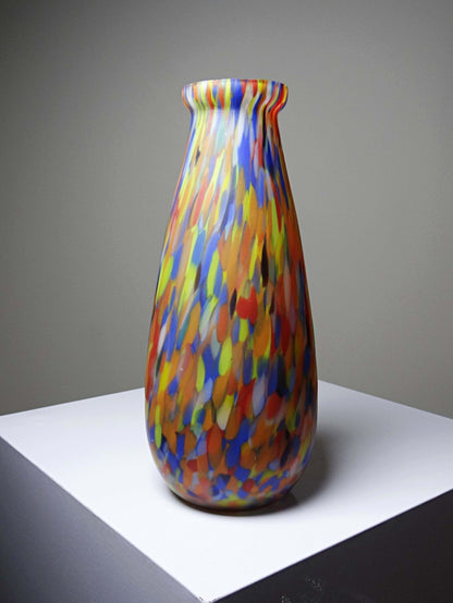 Vintage Vase Art Déco von Clichy-Legras, jaspiertes Glas