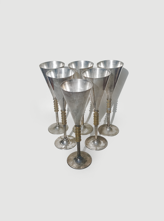 Set von 6 Vintage Champagnerschale