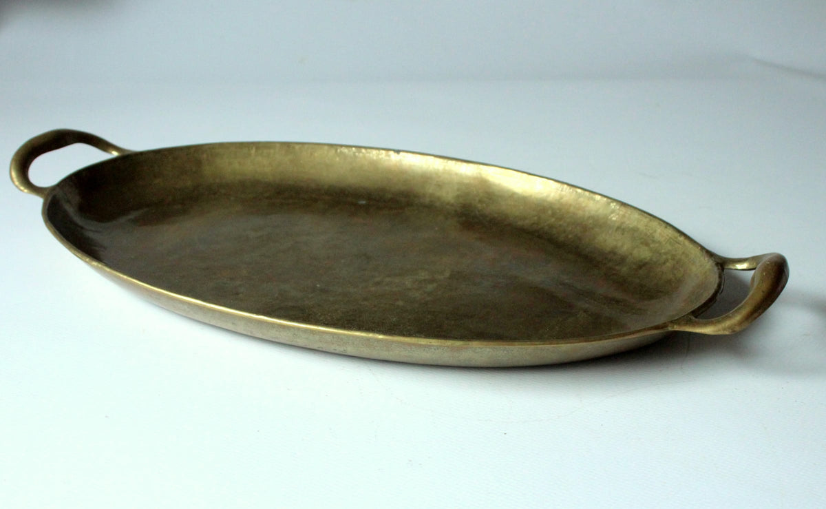 Vintage Serviertablett aus Massiv-Messing von Collini