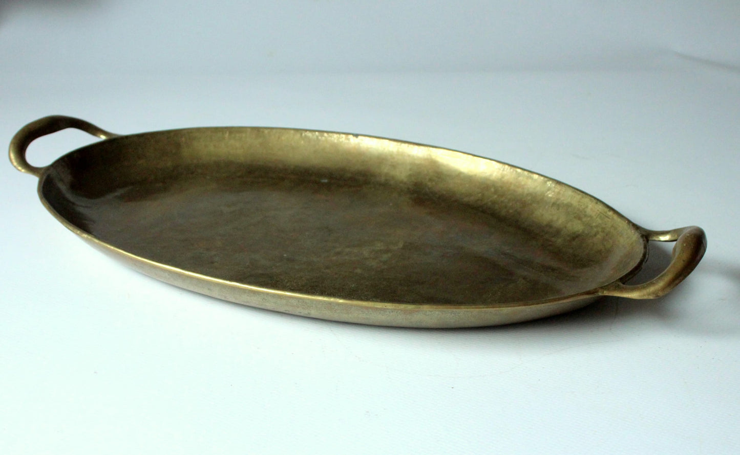 Vintage Serviertablett aus Massiv-Messing von Collini
