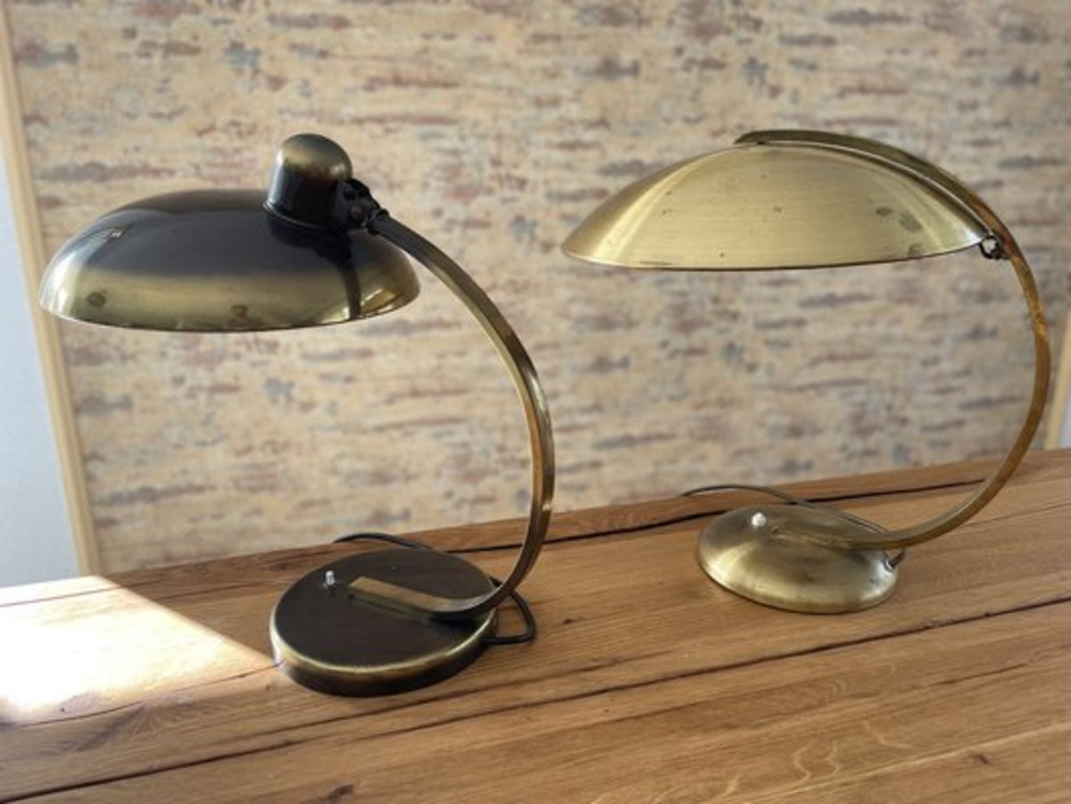 Vintage Tischlampe President 6750 von Christian Dell für Kaiser Idell Set von 2 Gold