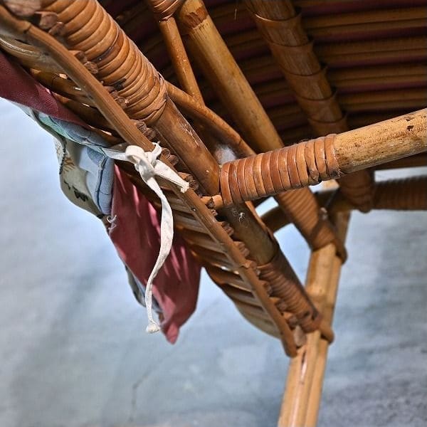 Vintage Stuhl von R. Wengler für Kbenhavn, Rattan, Armlehne, gebraucht