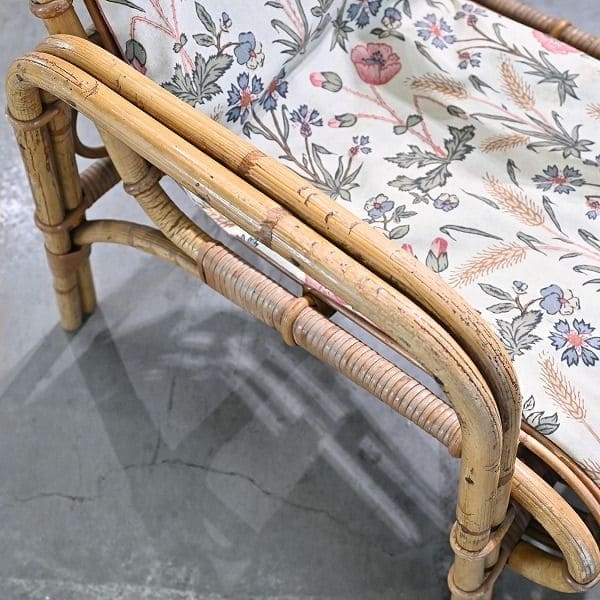 Vintage Stuhl von R. Wengler für Kbenhavn, Rattan, Armlehne, gebraucht