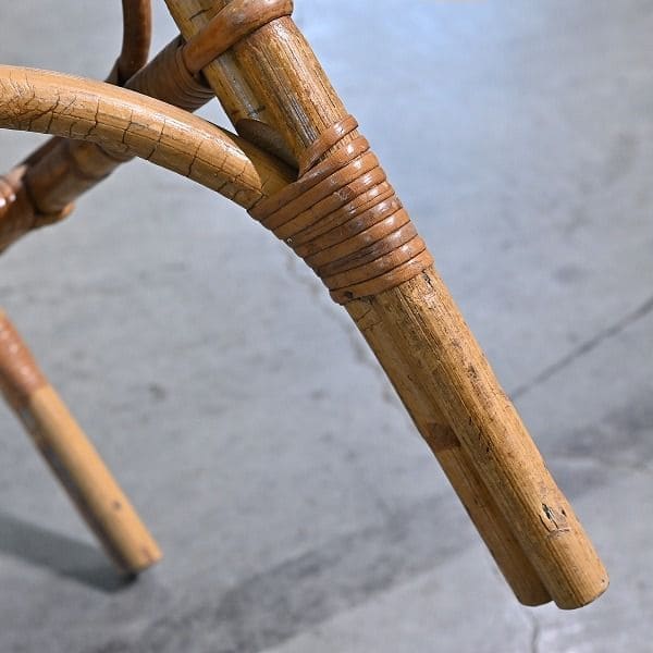 Vintage Stuhl von R. Wengler für Kbenhavn, Rattan, Armlehne, gebraucht