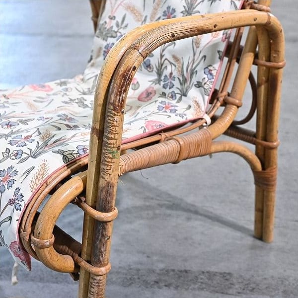 Vintage Stuhl von R. Wengler für Kbenhavn, Rattan, Armlehne, gebraucht
