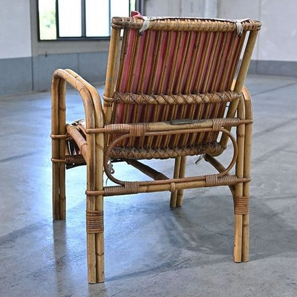 Vintage Stuhl von R. Wengler für Kbenhavn, Rattan, Armlehne, gebraucht