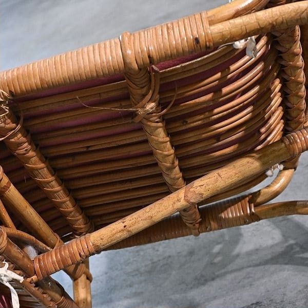 Vintage Stuhl von R. Wengler für Kbenhavn, Rattan, Armlehne, gebraucht
