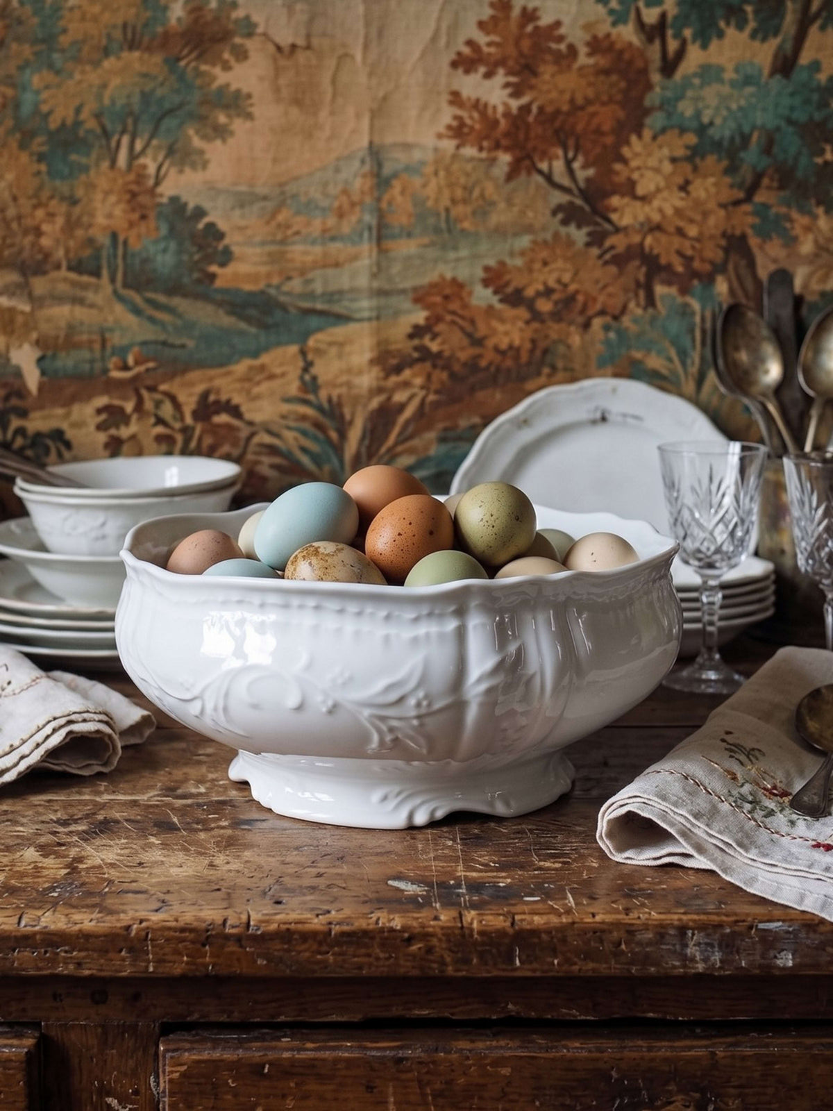 Vintage Salatschüssel "Louvre", Bernardaud zugeschrieben, Limoges Porzellan