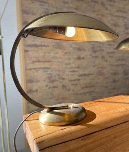 Vintage Bauhaus Tischlampe von Egon Hillebrand für Hillebrand Lighting, Messing Gold
