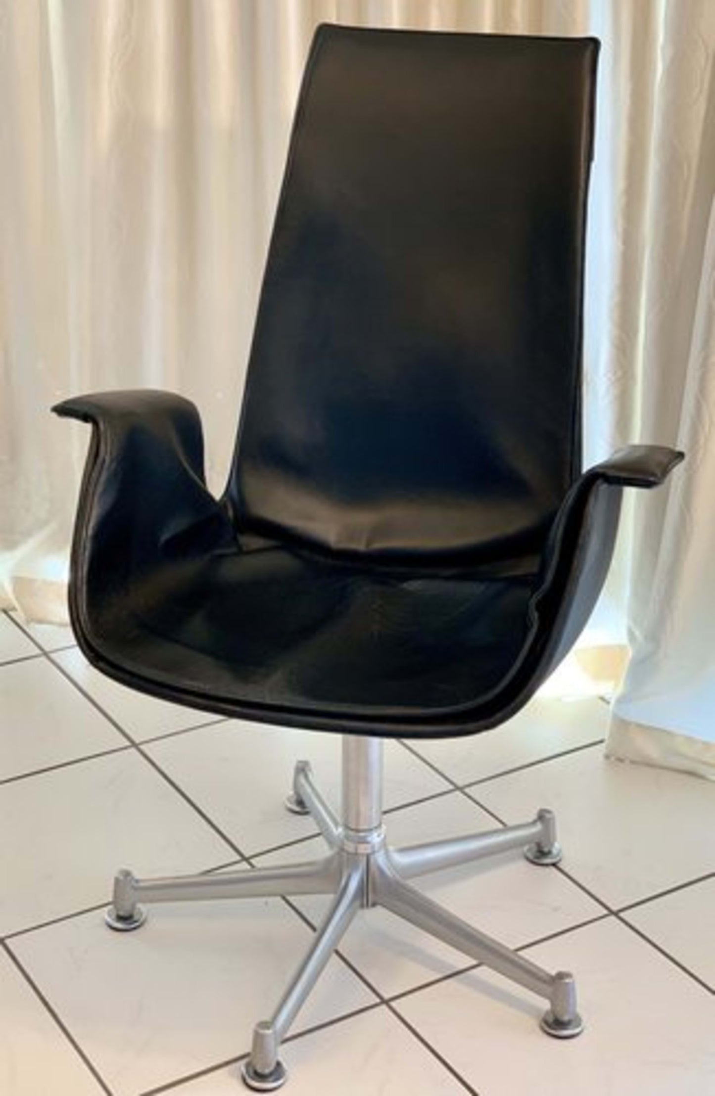 Vintage Tulip Chair FK6725 von Preben Fabricius und Jørgen Kastholm für Kill International, Schwarz/Silber