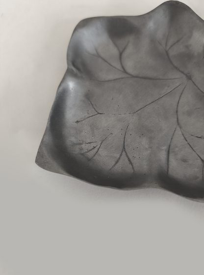 Vintage Schale Leaf aus Zinn