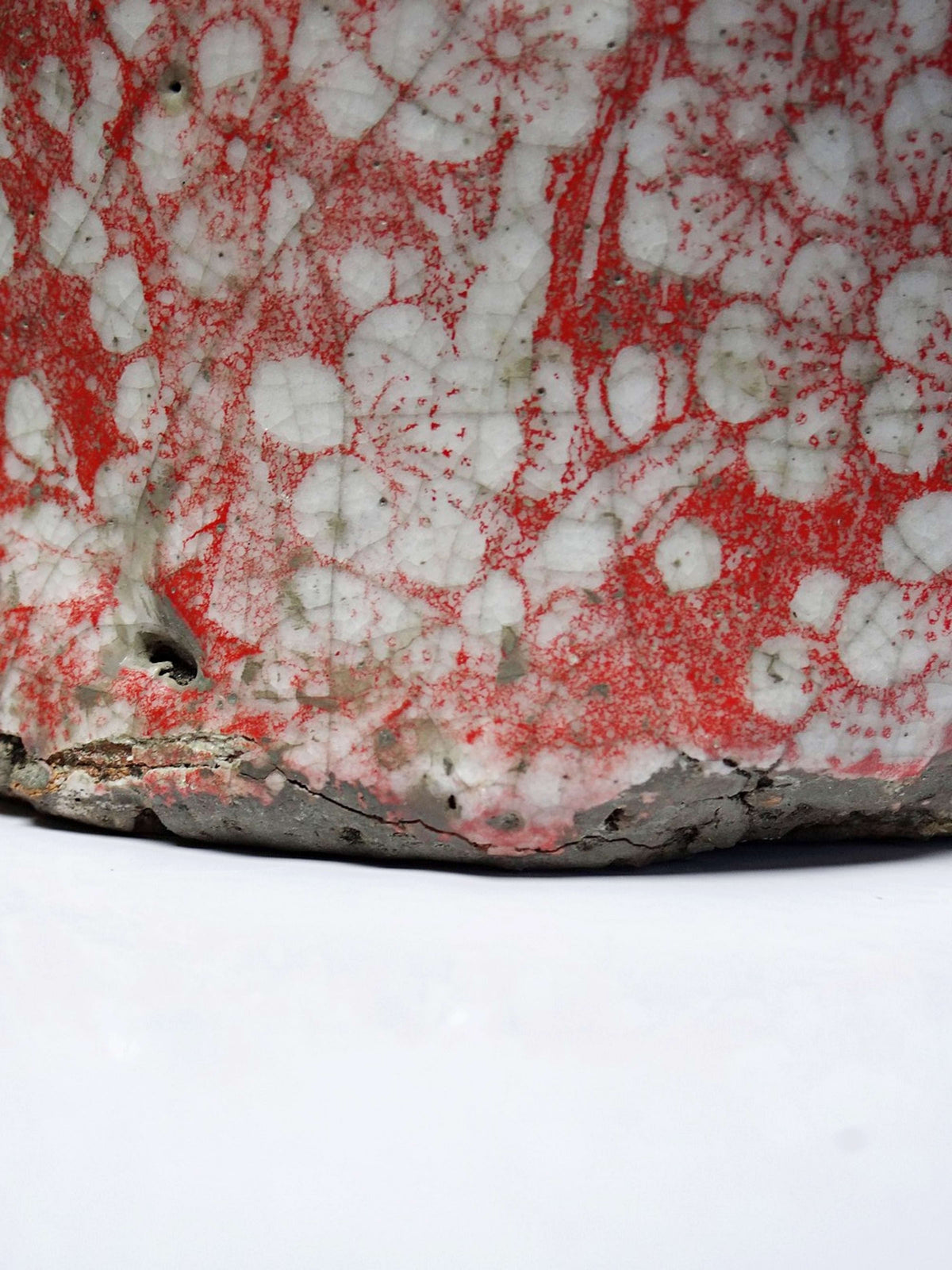 Vintage Vase Raku-Keramik Sakura-Dekor, Japan