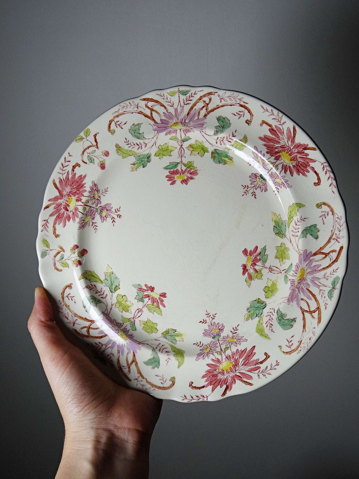 Set von 4 Vintage Dessertteller "Pâquerettes" von Longchamp