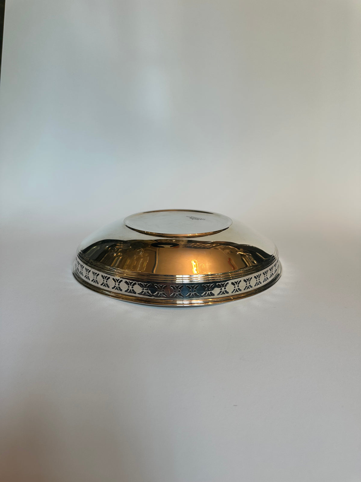 Bol plat vintage en argent modèle 18720 de Tiffany & Co. avec bord ajouré