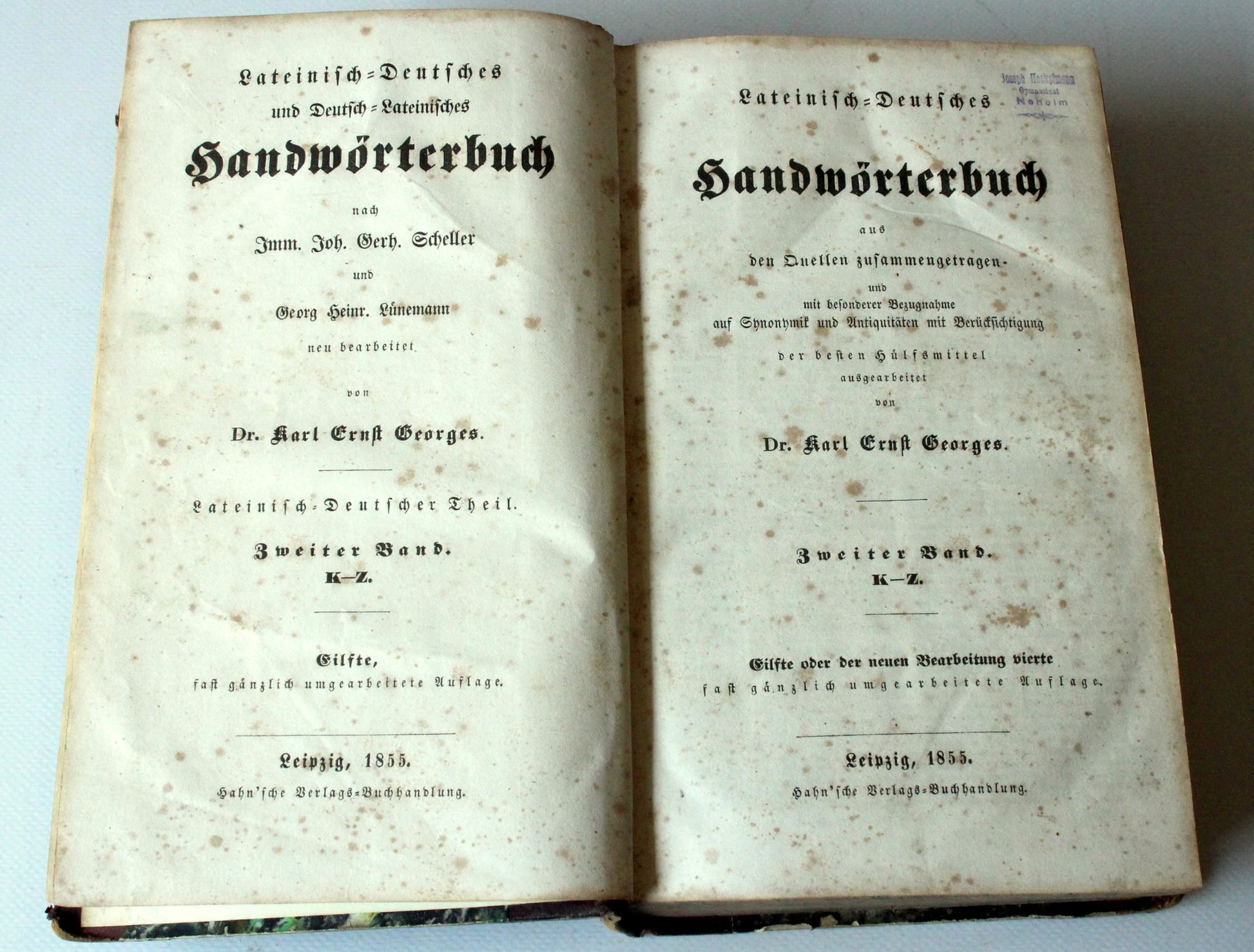 Set von 2 Vintage Büchern "Lateinisch-Deutsches Handwörterbuch" von Dr. Karl Ernst Georges