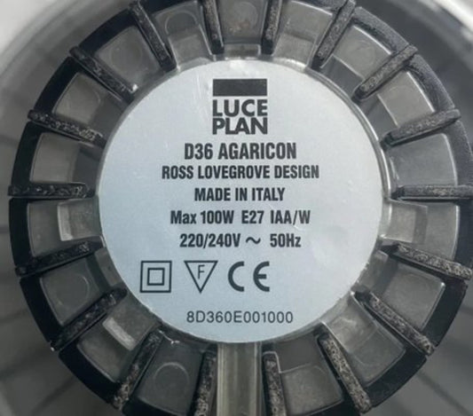 Vintage Tischleuchte D36 Agaricon von Ross Lovegrove für Luceplan durchsichtig