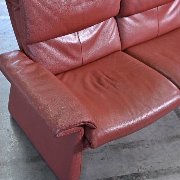 Vintage Sofa Lugano mit Ottoman von Erpo, Deutschland, Leder, gebraucht, Relaxfunktion