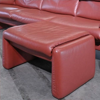 Vintage Sofa Lugano mit Ottoman von Erpo, Deutschland, Leder, gebraucht, Relaxfunktion
