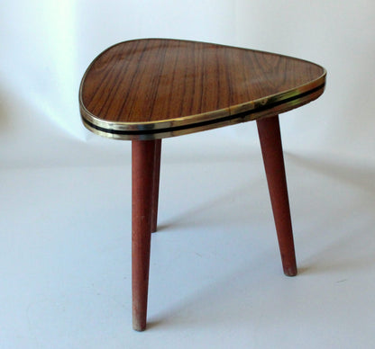 Vintage Blumenhocker Nierentisch aus Holz