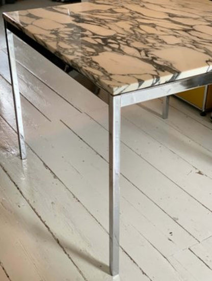 Vintage Esstisch von Florence Knoll Bassett für Knoll International, Marmor Chromfuß