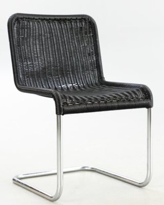Vintage Freischwinger D41 von Marcel Breuer für Tecta in Schwarz Rattan