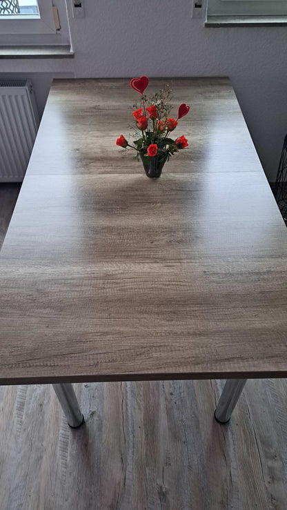 Esstisch Aalborg Monument Oak auf verstellbaren Chromfüßen Pre-Loved