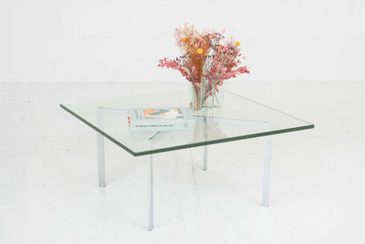 Table basse vintage Barcelona de Ludwig Mies van der Rohe pour Knoll Studio