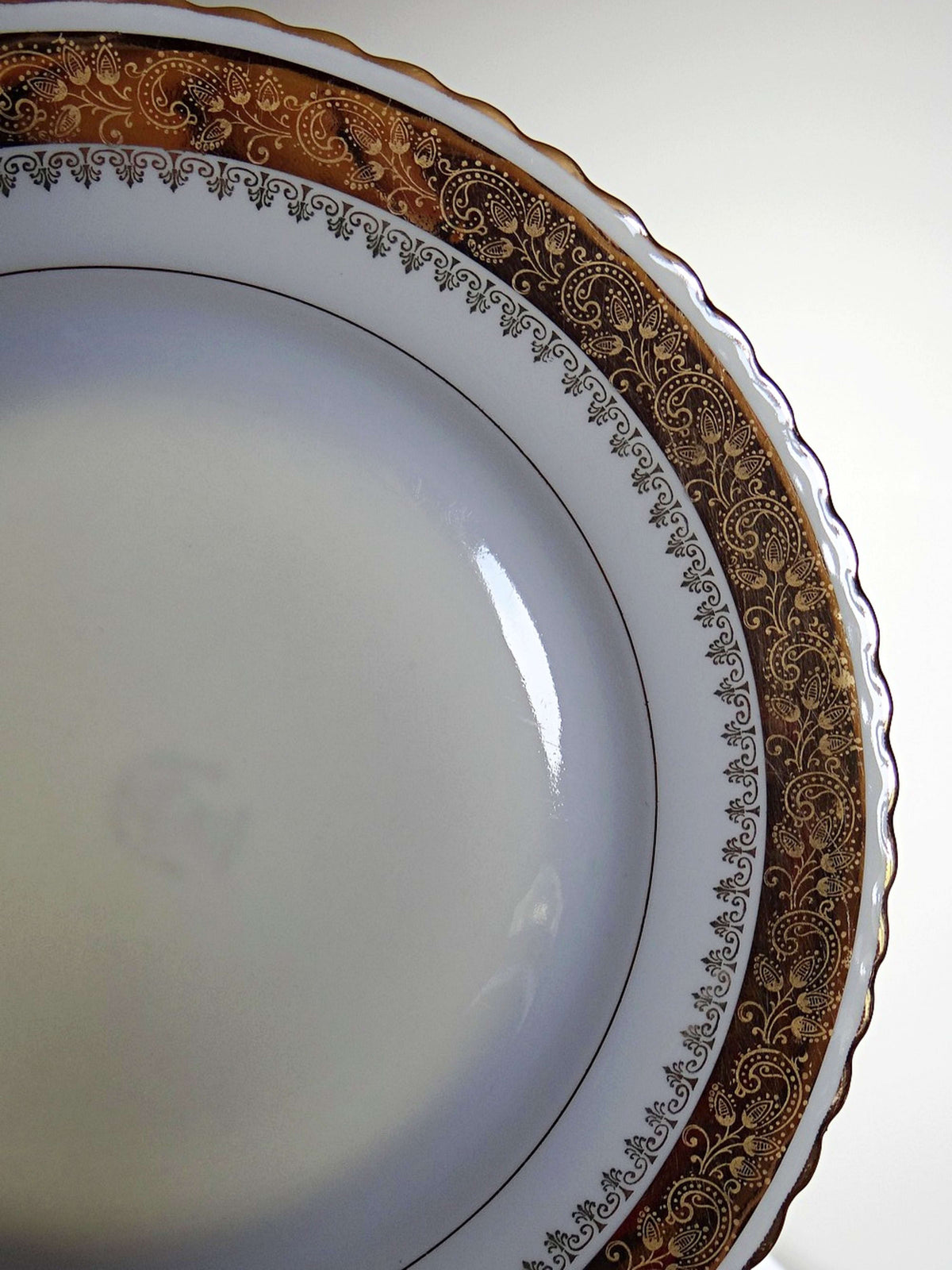 Set von 6 Vintage Teller ADP Royal Limoges mit Golddekor