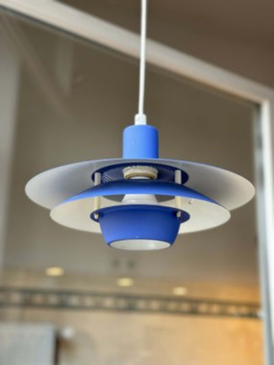 Vintage Viola pendant light by Jeka, blue