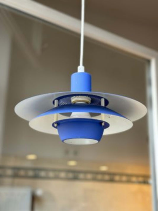 Vintage Pendelleuchte Viola von Jeka blau