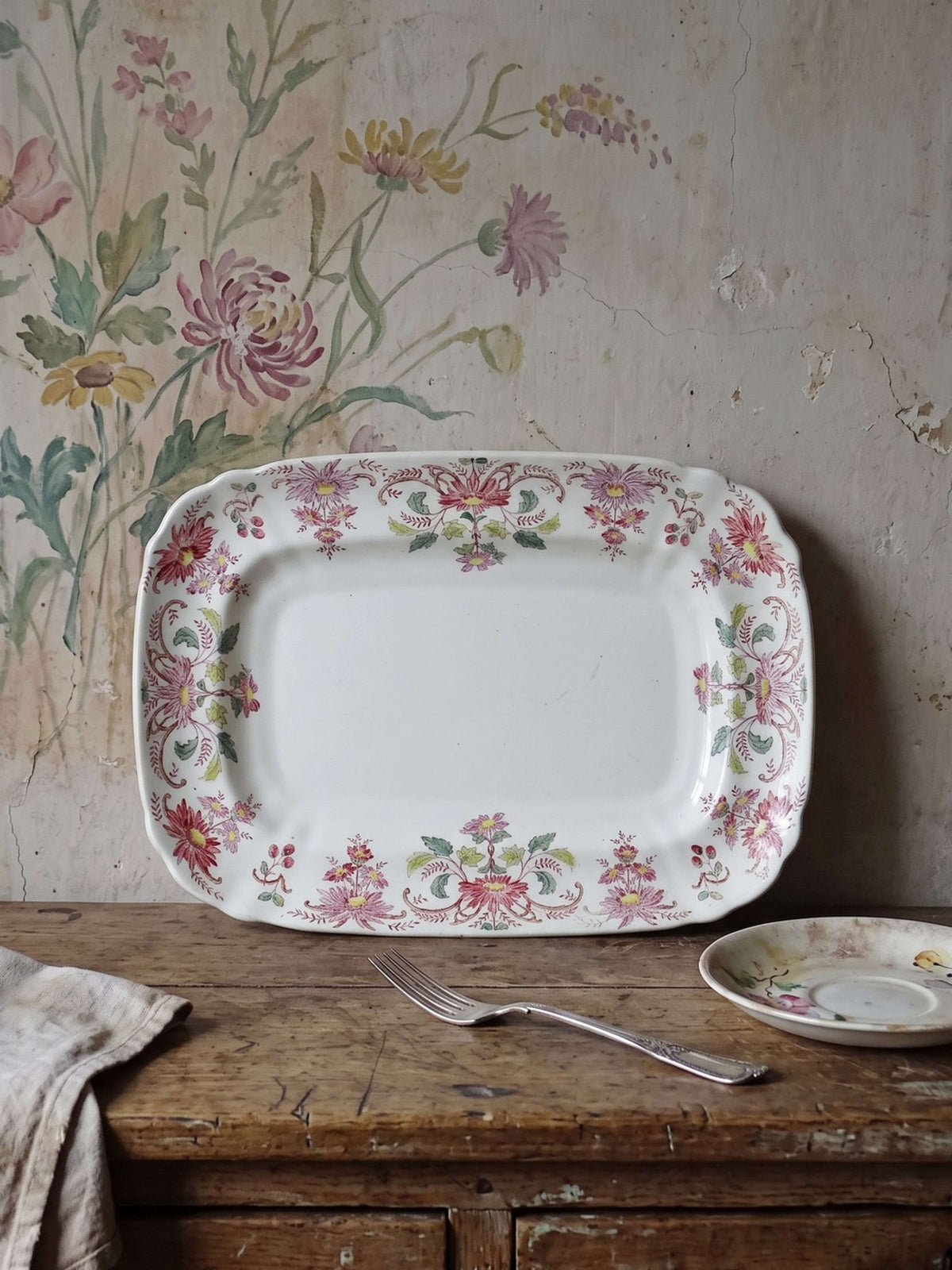 Vintage Servierplatte "Pâquerettes" von Longchamp, Art Nouveau