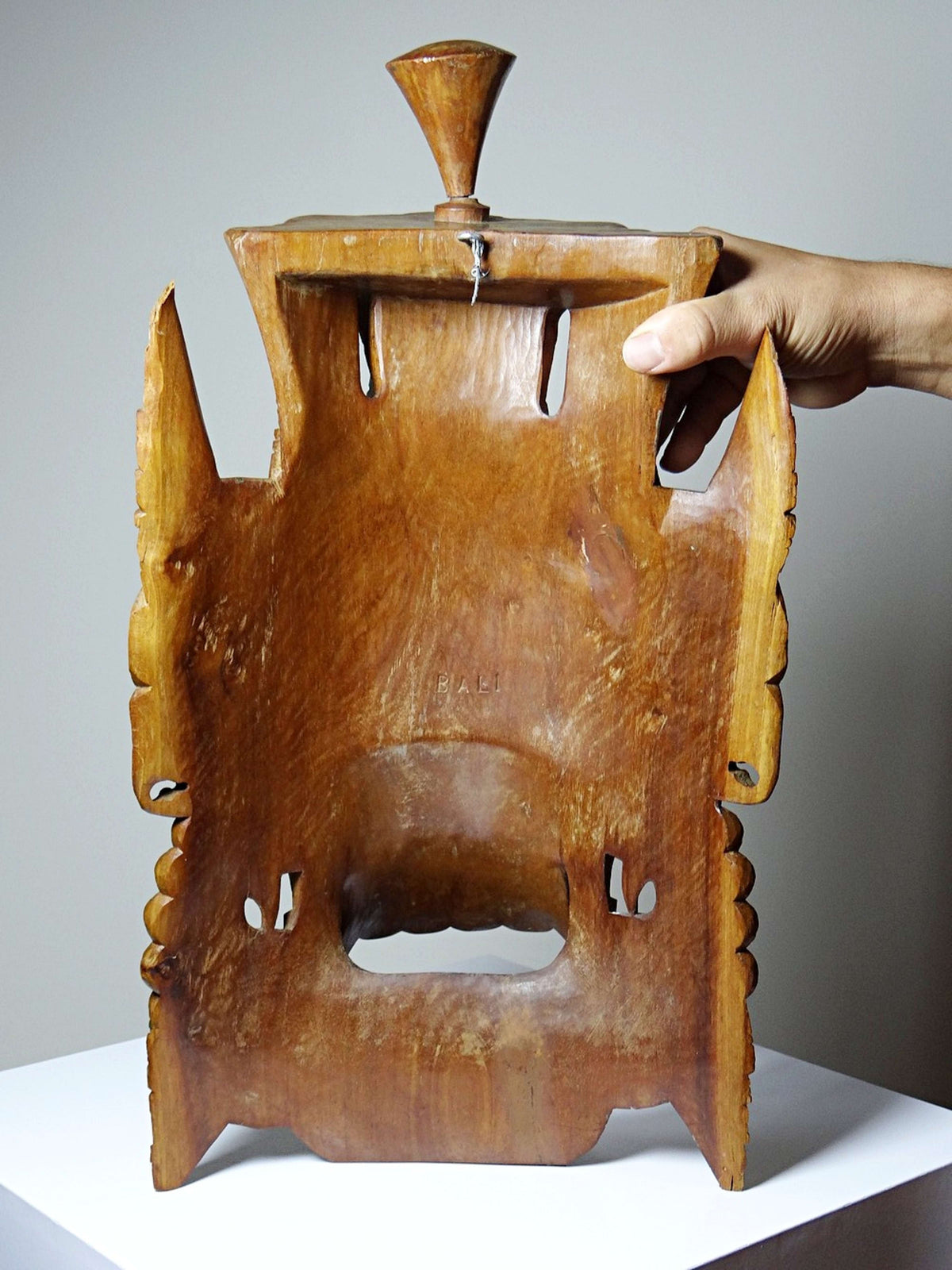 Vintage Wandmaske 'Barong' aus Holz, Bali handgeschnitzt