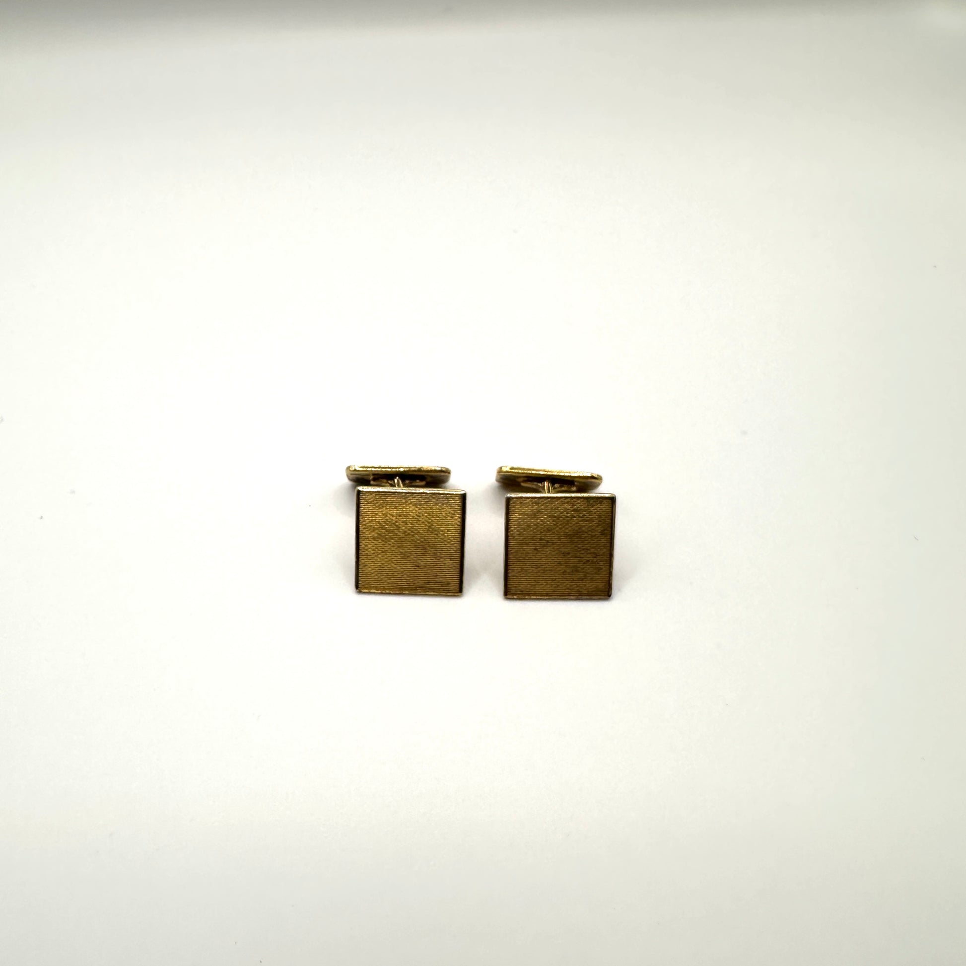 Vintage Manschettenknopf Sterlingsilber vergoldet quadratisch