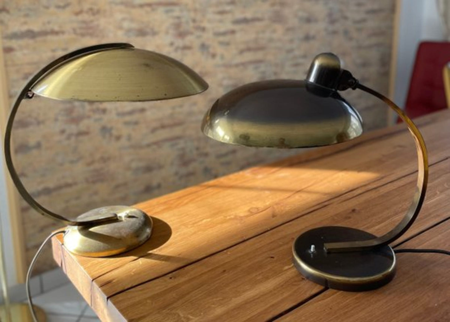 Vintage Bauhaus Tischlampe von Egon Hillebrand für Hillebrand Lighting, Messing Gold