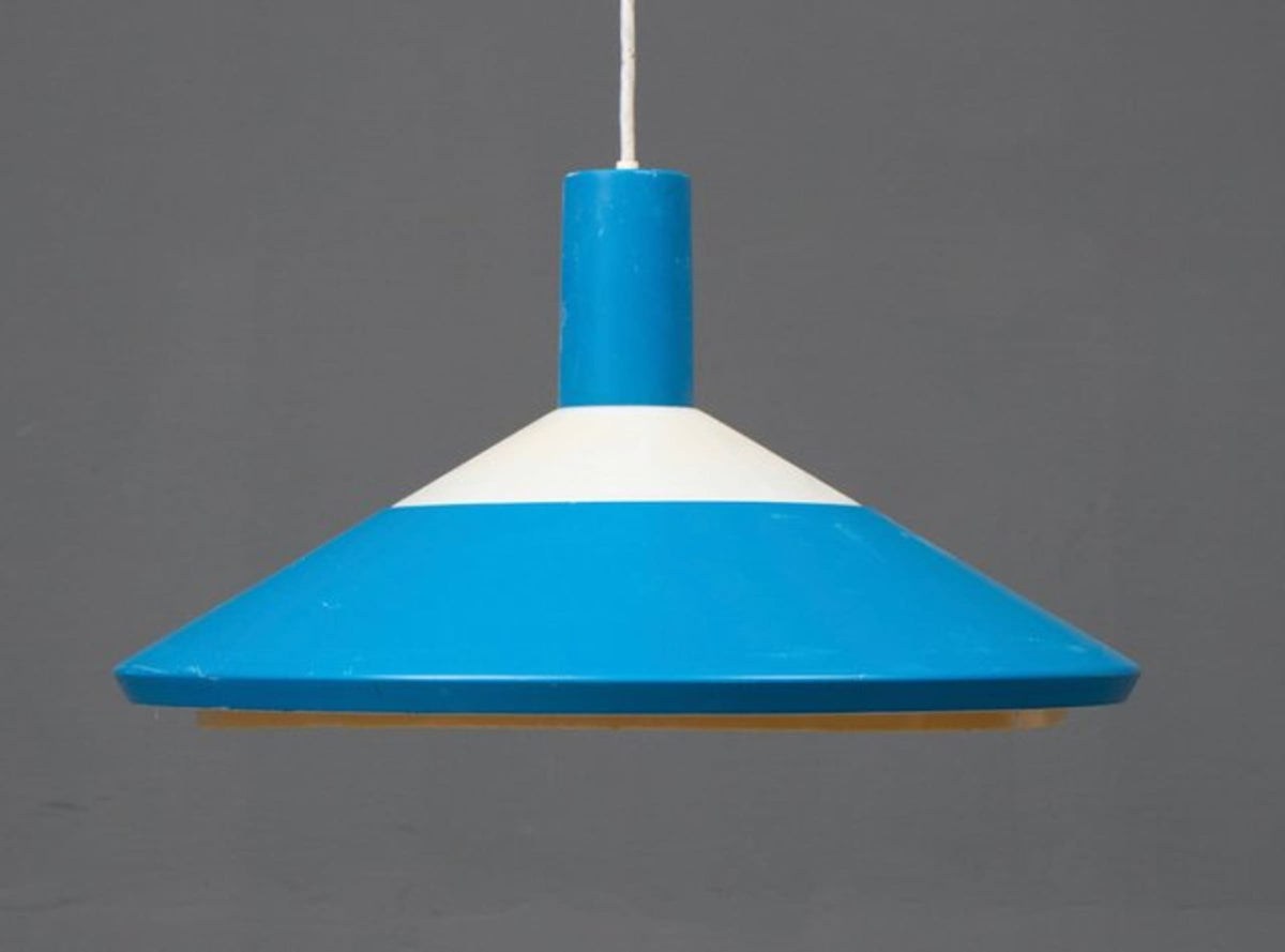 Vintage Deckenlampe von Louis Poulsen für Louis Poulsen Azurblau, Elfenbeinfarben