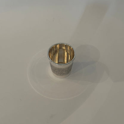 Vintage silver cup by Cartier with cross-hatch decoration