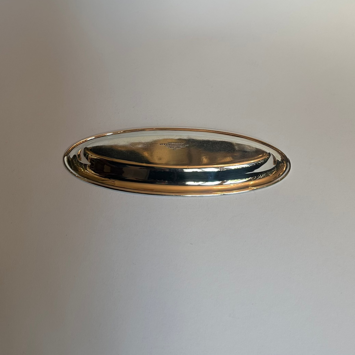 Vintage oval silver bowl model 17999A by Tiffany & Co. with vine decoration